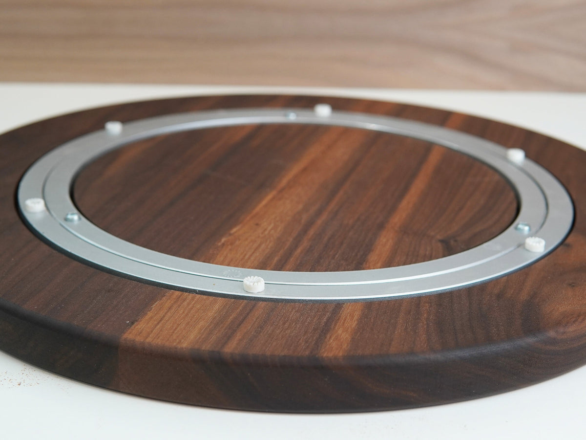 Walnut Lazy Susan | Multiple Size 10" to 28" | 1 Inch Thick Solid Hardwood | Low Profile | Turn Table | Centerpiece | Kitchen Décor