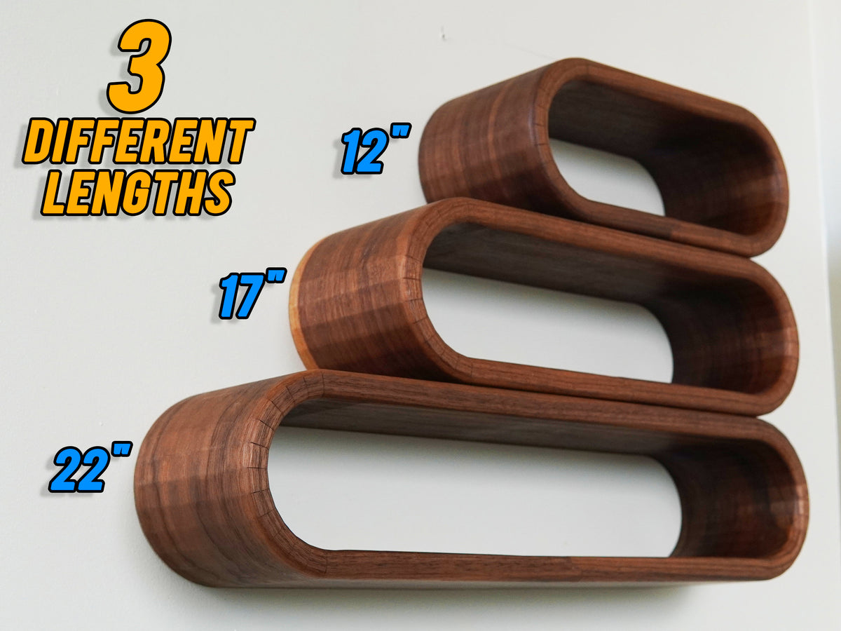 Mid-Century Modern Curved Floating Shelves | Modern Floating Wall Shelf | Solid Walnut Wood Shelf | Wall Shelf | Home Decor | Nursery Decor