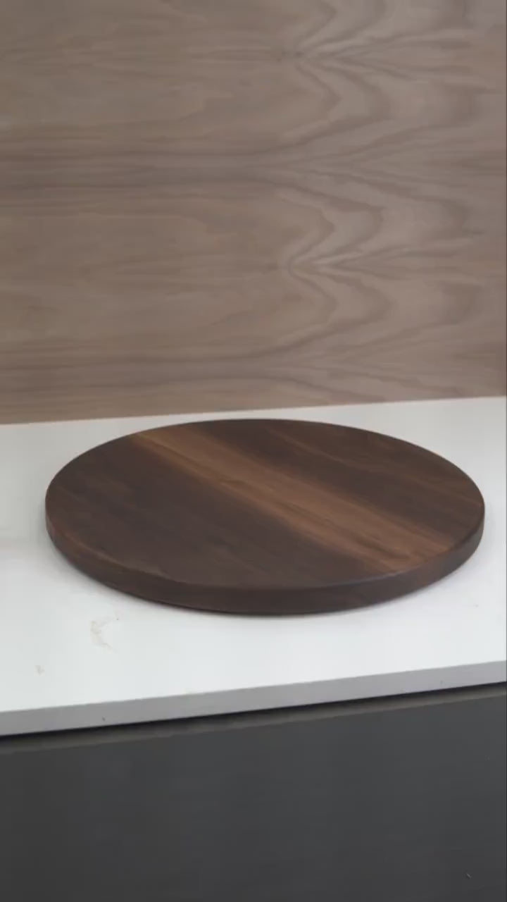 Walnut Lazy Susan | Multiple Size  10" to 28" | 1 Inch Thick Solid Hardwood | Low Profile | Turn Table | Centerpiece | Kitchen Décor